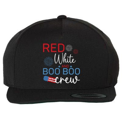 Red White And Boo Boo Crew 4th Of July Nurse Nursing Wool Snapback Cap
