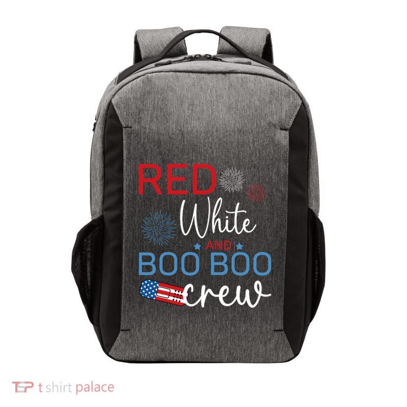 Red White And Boo Boo Crew 4th Of July Nurse Nursing Vector Backpack