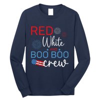 Red White And Boo Boo Crew 4th Of July Nurse Nursing Long Sleeve Shirt