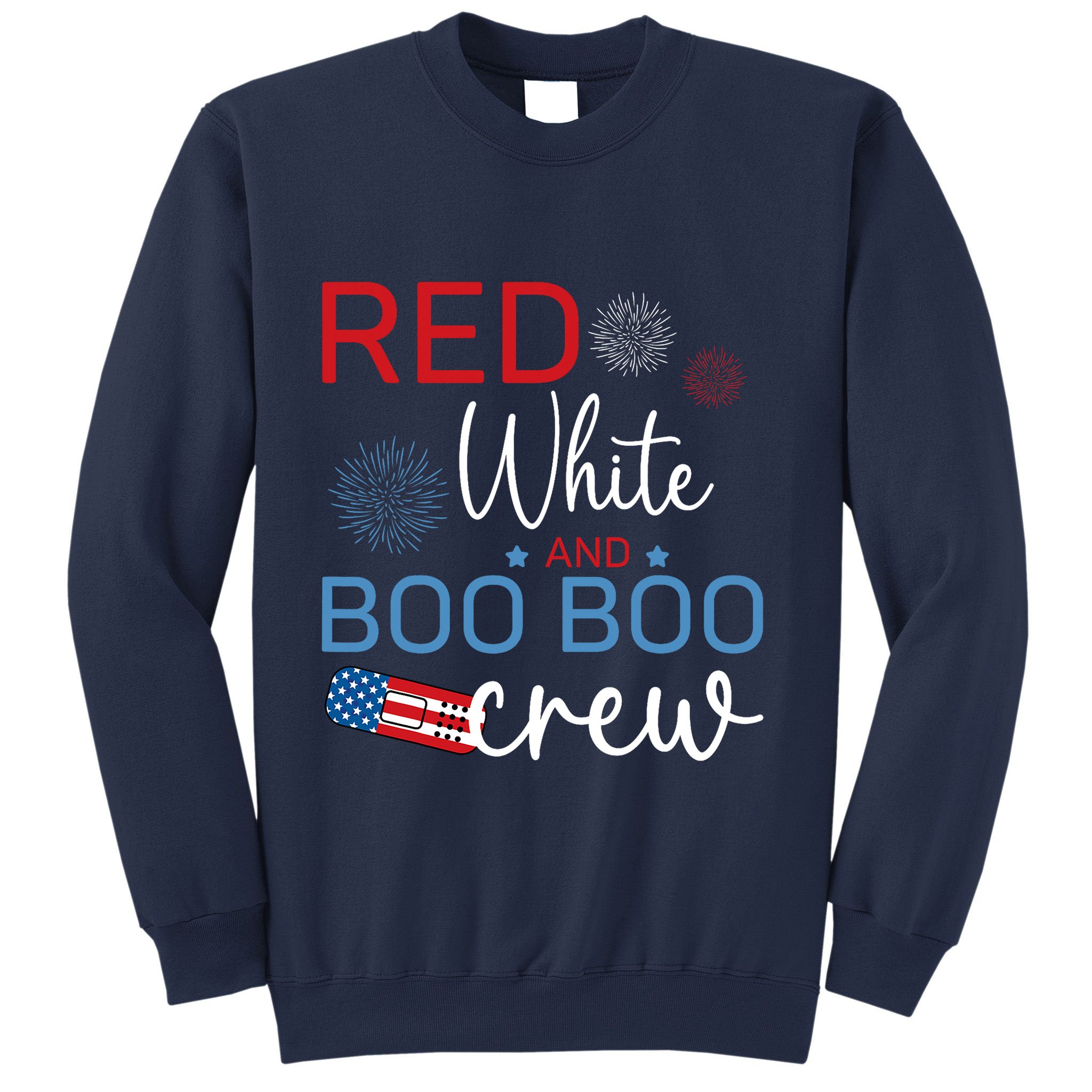 Red White And Boo Boo Crew 4th Of July Nurse Nursing Sweatshirt