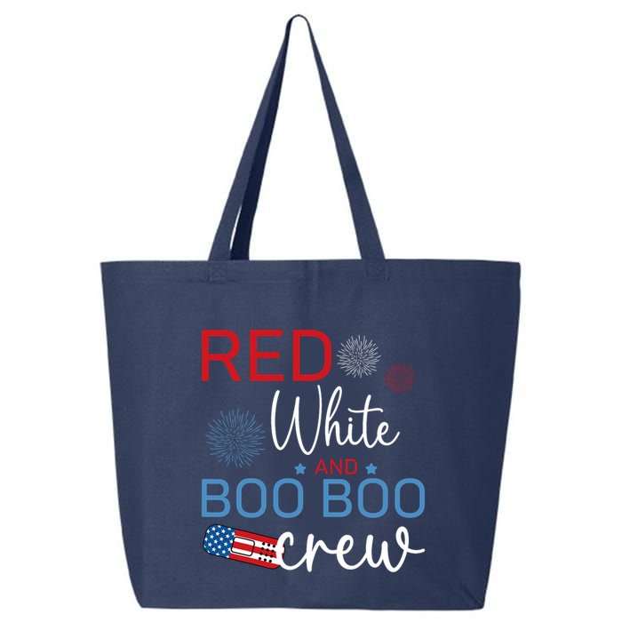 Red White And Boo Boo Crew 4th Of July Nurse Nursing 25L Jumbo Tote