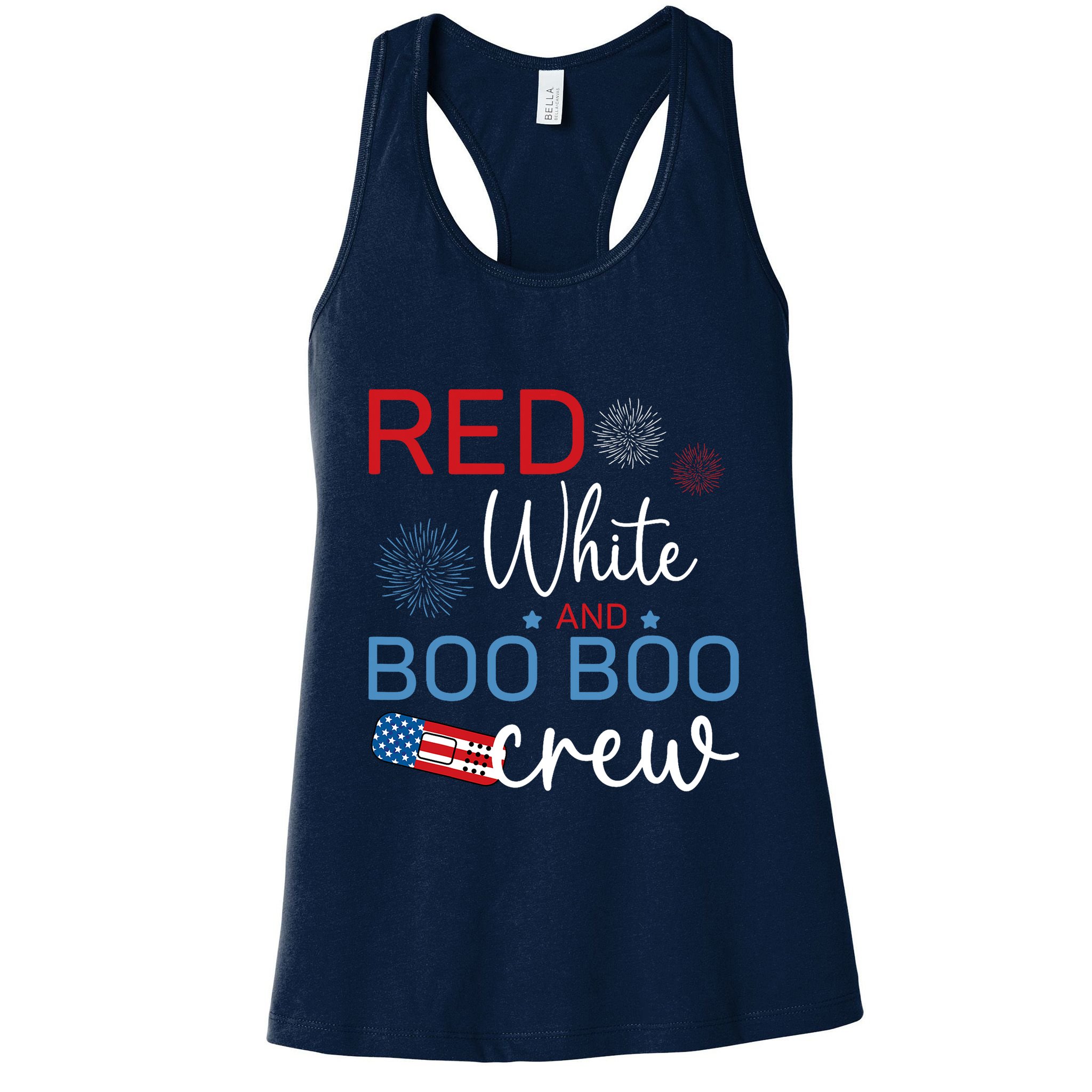 Red White And Boo Boo Crew 4th Of July Nurse Nursing Womens Tank Top