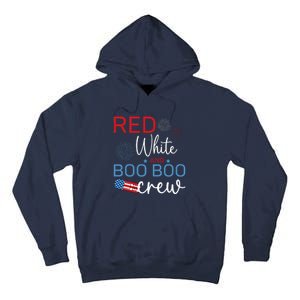 Red White And Boo Boo Crew 4th Of July Nurse Nursing Tall Hoodie