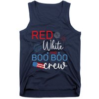 Red White And Boo Boo Crew 4th Of July Nurse Nursing Tank Top