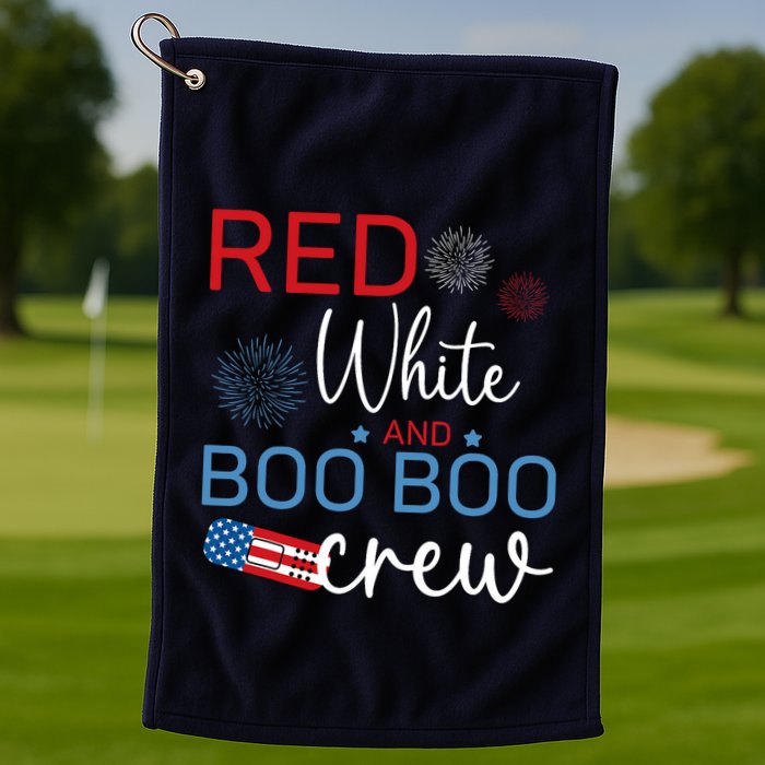 Red White And Boo Boo Crew 4th Of July Nurse Nursing Golf Towel