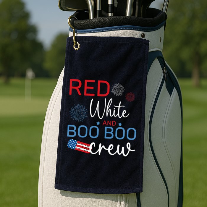 Red White And Boo Boo Crew 4th Of July Nurse Nursing Golf Towel