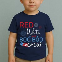 Red White And Boo Boo Crew 4th Of July Nurse Nursing Toddler T-Shirt