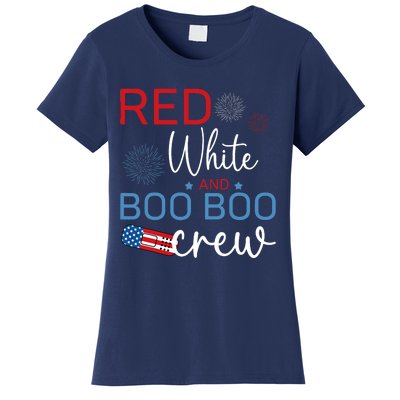 Red White And Boo Boo Crew 4th Of July Nurse Nursing Women's T-Shirt