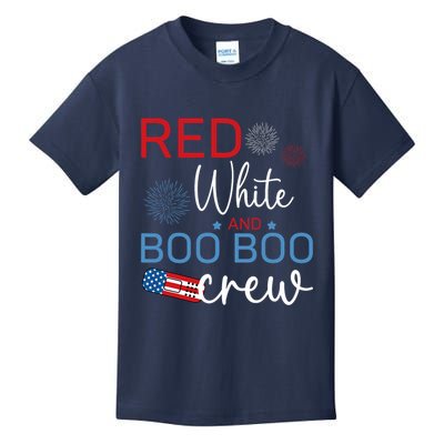 Red White And Boo Boo Crew 4th Of July Nurse Nursing Kids T-Shirt