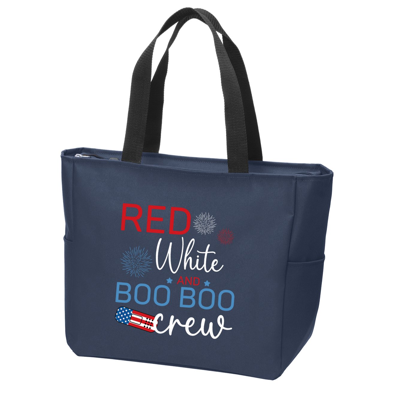 Red White And Boo Boo Crew 4th Of July Nurse Nursing Zip Tote Bag
