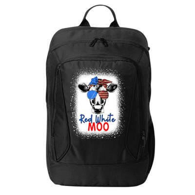 Red White And Moo Cow 4th Of July Usa Flag Farmer Patriotic Cute Gift City Backpack