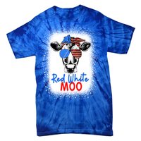 Red White And Moo Cow 4th Of July Usa Flag Farmer Patriotic Cute Gift Tie-Dye T-Shirt