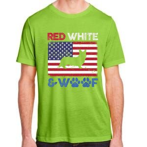 Red White And Woof Cardigan Welsh Corgi Dog Us Flag Meaningful Gift Adult ChromaSoft Performance T-Shirt