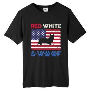 Red White And Woof Cardigan Welsh Corgi Dog Us Flag Meaningful Gift Tall Fusion ChromaSoft Performance T-Shirt