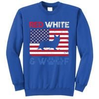 Red White And Woof Cardigan Welsh Corgi Dog Us Flag Meaningful Gift Sweatshirt