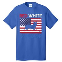 Red White And Woof Cardigan Welsh Corgi Dog Us Flag Meaningful Gift Tall T-Shirt