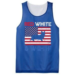 Red White And Woof Cardigan Welsh Corgi Dog Us Flag Meaningful Gift Mesh Reversible Basketball Jersey Tank