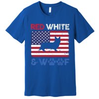 Red White And Woof Cardigan Welsh Corgi Dog Us Flag Meaningful Gift Premium T-Shirt