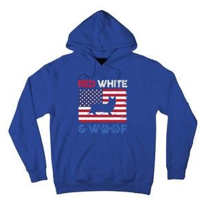 Red White And Woof Cardigan Welsh Corgi Dog Us Flag Meaningful Gift Tall Hoodie