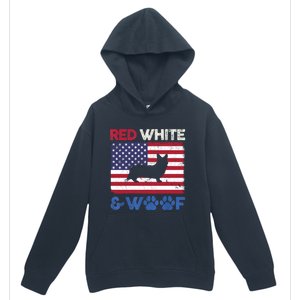 Red White And Woof Cardigan Welsh Corgi Dog Us Flag Meaningful Gift Urban Pullover Hoodie