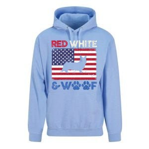 Red White And Woof Cardigan Welsh Corgi Dog Us Flag Meaningful Gift Unisex Surf Hoodie