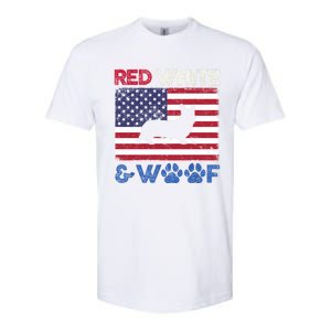 Red White And Woof Cardigan Welsh Corgi Dog Us Flag Meaningful Gift Softstyle CVC T-Shirt