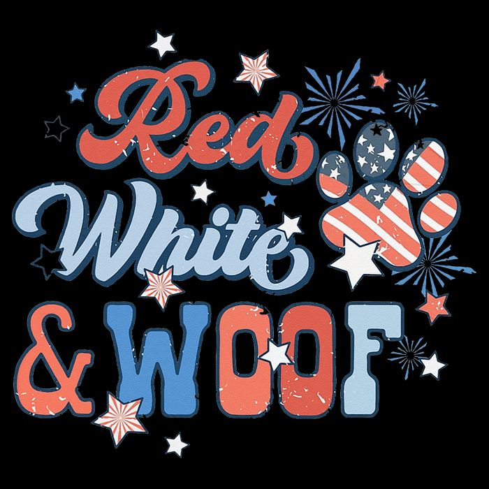 Red White And Woof Patriotic Dog Lover USA Flag 4th Of July Cooling Performance Crew T-Shirt
