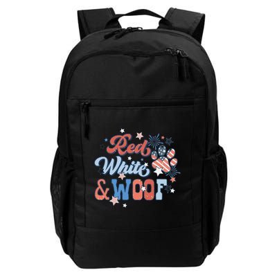Red White And Woof Patriotic Dog Lover USA Flag 4th Of July Backpack