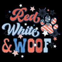 Red White And Woof Patriotic Dog Lover USA Flag 4th Of July Drawstring Bag