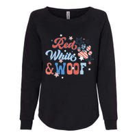 Red White And Woof Patriotic Dog Lover USA Flag 4th Of July Womens California Wash Sweatshirt