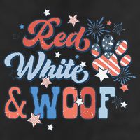 Red White And Woof Patriotic Dog Lover USA Flag 4th Of July Golf Towel