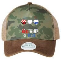 Red Wine And Blue Funny 4th Of July Wine Lover Legacy Tie Dye Trucker Hat