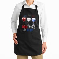 Red Wine And Blue Funny 4th Of July Wine Lover Apron