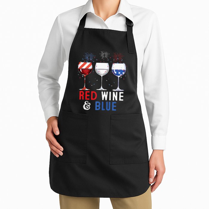 Red Wine And Blue Funny 4th Of July Wine Lover Apron