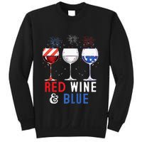 Red Wine And Blue Funny 4th Of July Wine Lover Sweatshirt