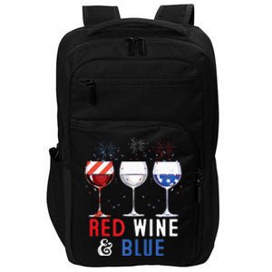 Red Wine And Blue Funny 4th Of July Wine Lover Impact Tech Backpack