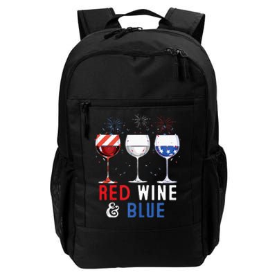 Red Wine And Blue Funny 4th Of July Wine Lover Daily Commute Backpack