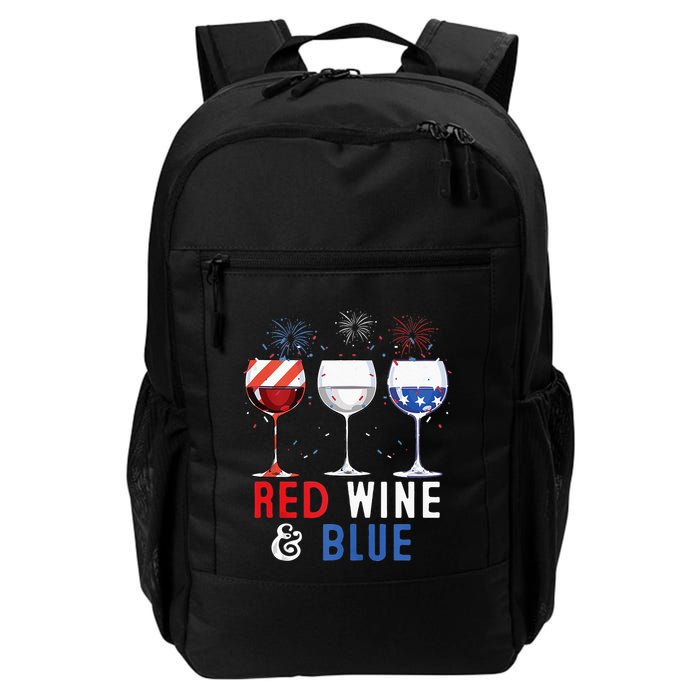 Red Wine And Blue Funny 4th Of July Wine Lover Backpack