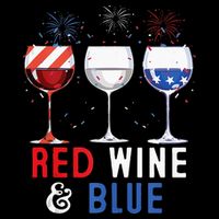 Red Wine And Blue Funny 4th Of July Wine Lover 16 in Basic Backpack