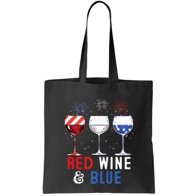 Red Wine And Blue Funny 4th Of July Wine Lover Bag