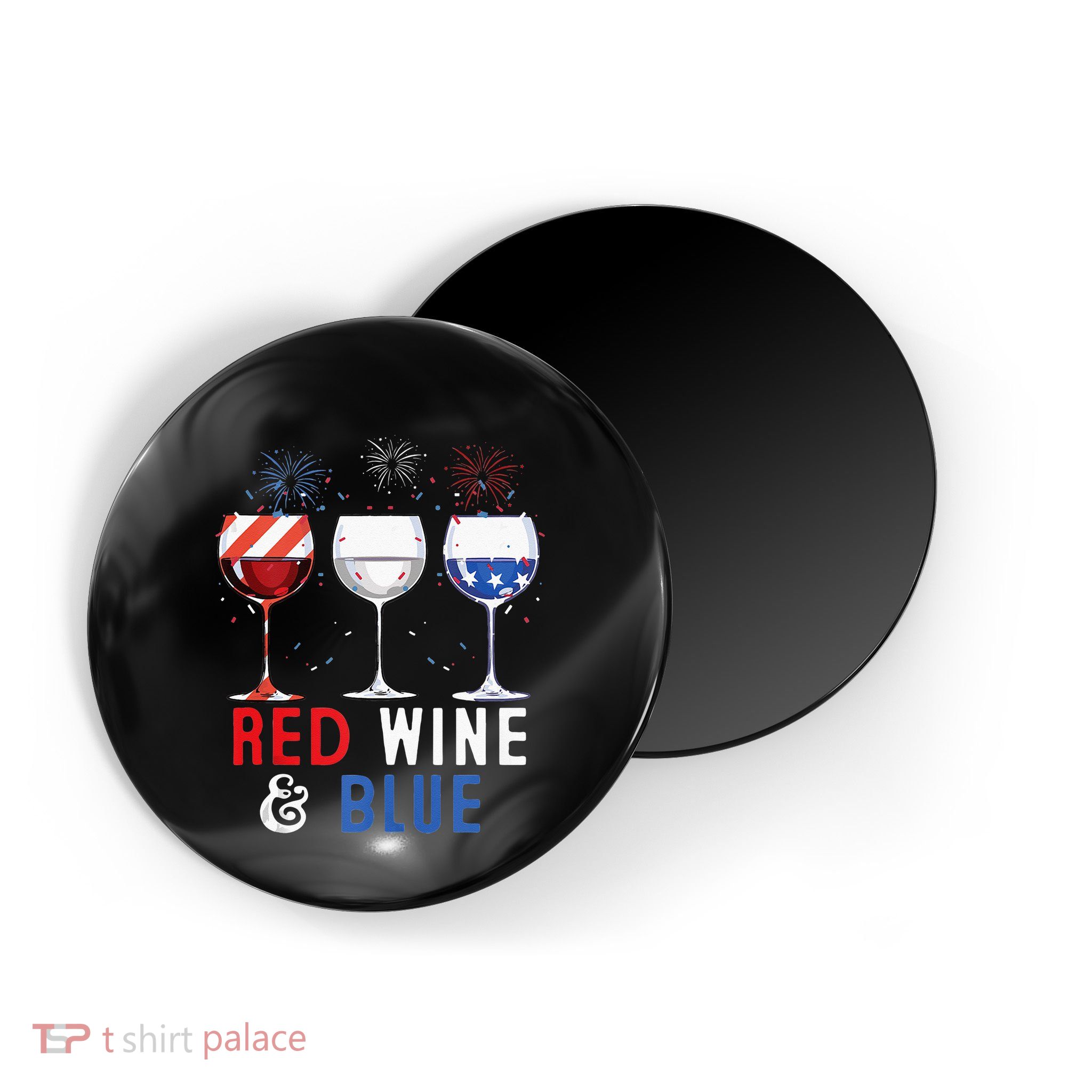 Red Wine And Blue Funny 4th Of July Wine Lover Magnet