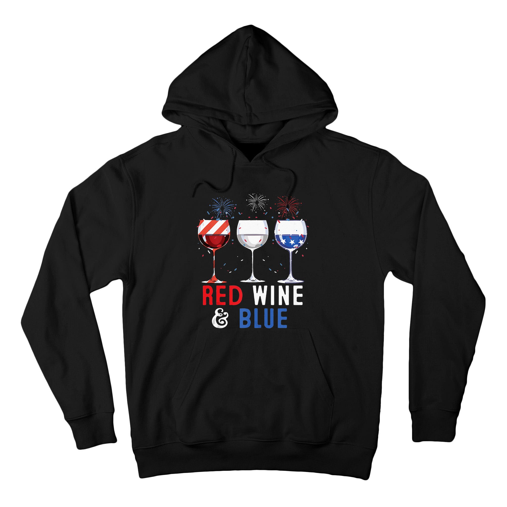 Red Wine And Blue Funny 4th Of July Wine Lover Tall Hoodie
