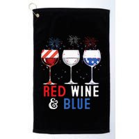 Red Wine And Blue Funny 4th Of July Wine Lover Golf Towel