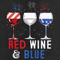 Red Wine And Blue Funny 4th Of July Wine Lover Golf Towel