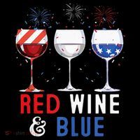 Red Wine And Blue Funny 4th Of July Wine Lover Kids T-Shirt