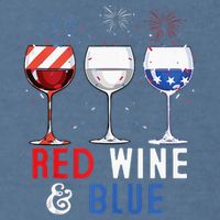 Red Wine And Blue Funny 4th Of July Wine Lover Garment-Dyed Sweatshirt