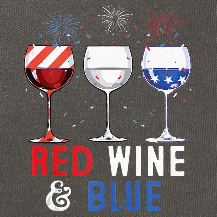 Red Wine And Blue Funny 4th Of July Wine Lover Cotton Canvas Backpack