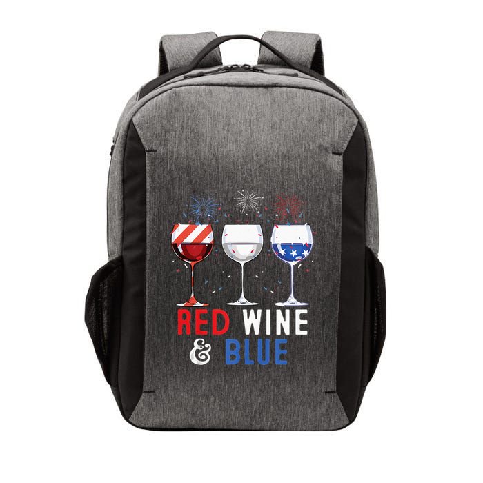 Red Wine And Blue Funny 4th Of July Wine Lover Vector Backpack