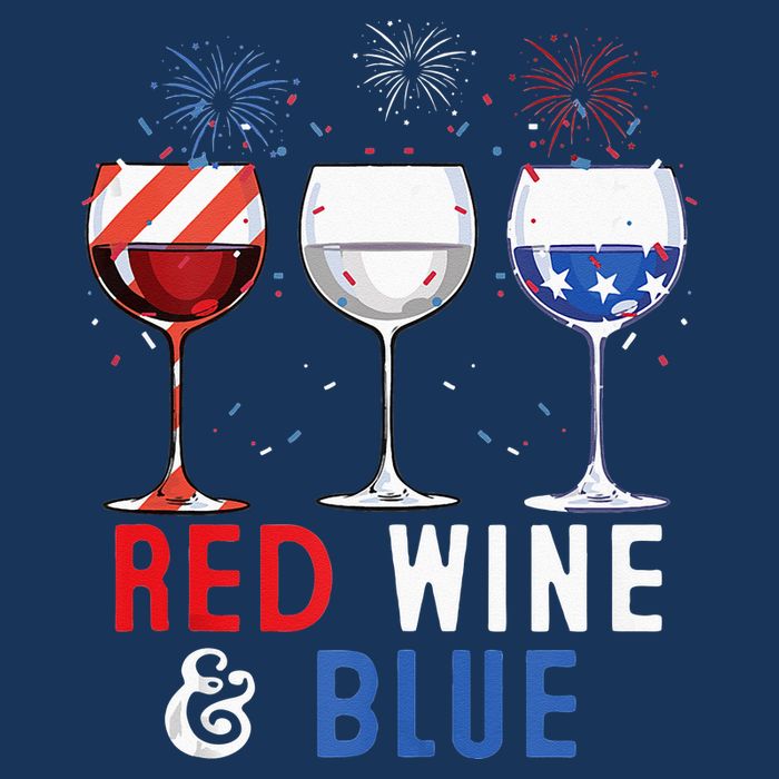 Red Wine And Blue Funny 4th Of July Wine Lover Infant Baby Jersey Bodysuit