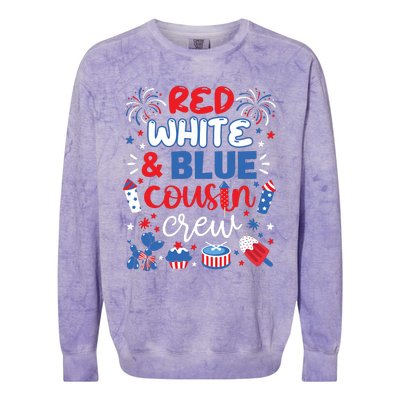 Red White And Blue Cousin Crew 2024 4th July Matching Family Colorblast Crewneck Sweatshirt